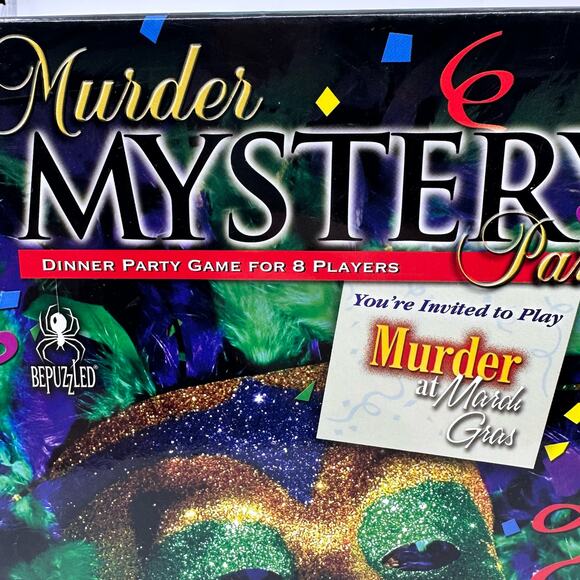 Murder Mystery Dinner Boxed Party Game Set - Murder at Mardis Gras, 8 Players - Picture 2 of 6